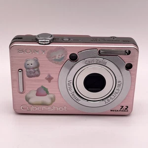 Sony Cybershot DSC-W55 7.2MP Digital Camera – Pink – Blurry Screen – For Parts - Picture 1 of 8