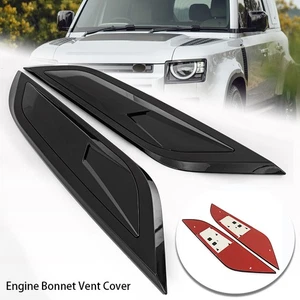Car Engine Bonnet Vent Cover Gloss Black For 2020+ Land Rover Defender 110 90 - Picture 1 of 12