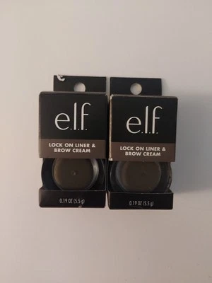 2 Pkg. E.L.F Lock On Liner and Brow Cream  Medium Brown  - Image 1 of 2