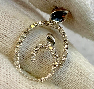 Colgante Oro Blanco 10K 1.26g Joyería Piedras Transparentes Madre e Hijo Dije *LEER* Foto 1 de 4