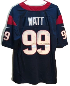 Houston Texans J.J. Watt #99 NFL Blue AFC Sewn 2002-2012 Patch Nike Jersey 48 - Picture 1 of 2