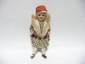 Nr.3 Antike Puppe Püppchen Glasaugen Porzellan um 1890 Puppenstuben ca.10cm - Picture 1 of 7