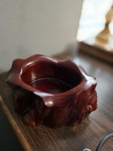 Carved Wooden  Key Tray Bowl Art Single Piece of Wood Vintage Ashtray  - Picture 1 of 6