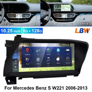 10.25'' Android Car GPS For Mercedes Benz S W221 2006-2013 Navi Auto Wifi 8+128G - Picture 1 of 12