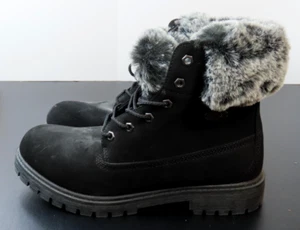 Lugz Rucker Hi Faux Fur Lace Up Womens Size 11 Black Boots WRUCKRHFUD-001 - Picture 1 of 10