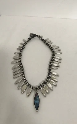 Collar firmado UNO De 50 Coming Now cristal Swarovski azul plata Foto 1 de 4