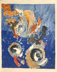 JEAN CROTTI LITHOGRAPHIE ORIGINALE DADA GÉOMÉTRIE 1958 ABSTRACTION - Picture 1 of 4