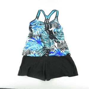 Zeroxposur set costume da bagno donna nero blu medio nuovo con etichette $94 - Foto 1 di 8