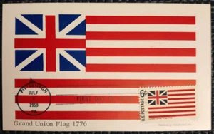 1968 US. Grand Union Flag of 1776 FDC Postcard - Picture 1 of 1