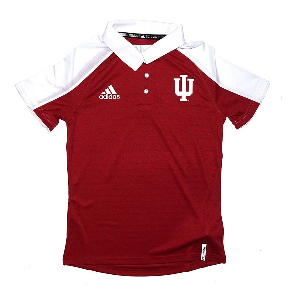 Indiana Hoosiers NCAA Adidas Women's Sideline Climalite Perf. Red Polo Shirt - Image 1 of 1