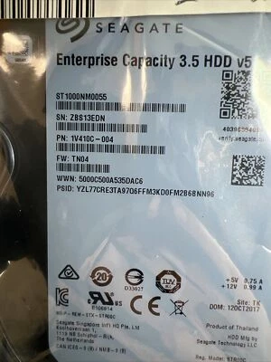 ST1000NM0055- SEAGATE Enterprise Capacity 1TB 7200RPM SATA - Image 1 of 4