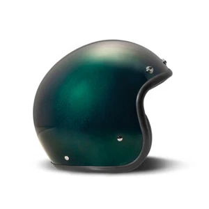 DMD Jet Retro Low Profile Open Face Motorcycle Helmet - Matt Deep Green - Picture 1 of 1