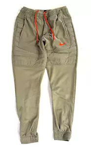 MINT Nike Moto Motorcycle Biker Mens Quilted Joggers Pants Khaki Beige Small - Picture 1 of 4