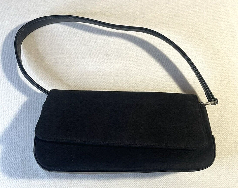 VTG Liz Claiborne Y2K 1990 Mini purse Faux Suede 9X4X2 - Image 1 of 4
