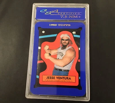 Vintage 1985 Topps WWF #4 Sticker Insert Jesse Ventura Card CSA 7.5 NM+ WWE - Image 1 of 3