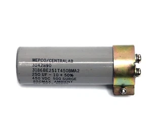 2pc Electrolytic Capacitor Snap Can 250uF 450V 85℃ φ35x105mm MEPCO CENTRALAB USA - Picture 1 of 10