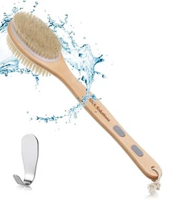 Shower Brush Long Handle Bath Brush Back Scrubber With Natural Soft And Stiff - Picture 1 of 25