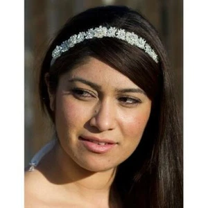 Delicate Crystal Filigree Scroll Ribbon Headband - Picture 1 of 3