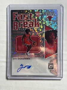 2021-22 Optic Fast Break Ayo Dosunmu Auto RC Bulls Rookie Chicago Bulls FB-ADM - Picture 1 of 2