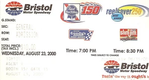 Boleto de carreras Bristol Motor Speedway 2000-8-23 - Imagen 1 de 1