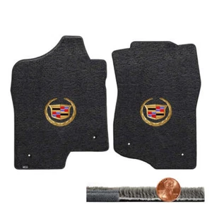 2007-2014 Cadillac Escalade Ebony Ultimat Floor Mats - Gold Crest & Wreath Logo - Picture 1 of 4