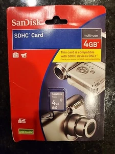 SanDisk 4GB Class 2 SDHC (Secure Digital HC) Card SDSDB-4096-AW11WH (NEW SEALED - Picture 1 of 3