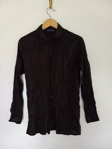 Camicetta Karen Scott top M media con bottoni manica lunga nero scintillante - Foto 1 di 5
