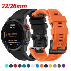 Correa de silicona de 22 mm de ajuste rápido para Garmin Fenix5 7X Pro Tactix7 965 955 banda de bucle - Imagen 1 de 23