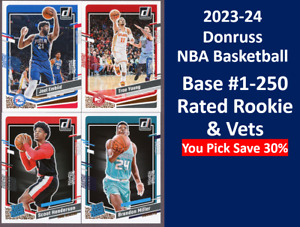 2023-24 Donruss Basketball Base Singles #1-250 Rated Rookie RC - You Pick 4 Set