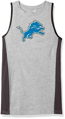 NFL Detroit Lions Youth Boys Fan Gear Heather Gray Tank Top Shirt - Image 1 of 3