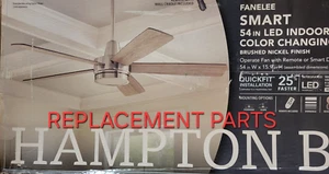 Hampton Bay Fanelee 54" Brushed Nickel Ceiling Fan Replacement Parts Only 52133 - Picture 1 of 13