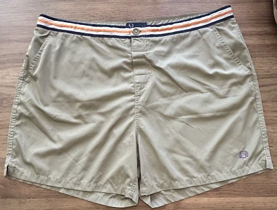 Pantalones Cortos de Tenis Fred Perry Forrados Verde con Cintura a Rayas Azules/Naranja Para Hombres Talla XXL Foto 1 de 4