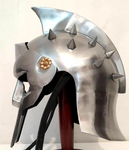 Handmade Wearable Roman Maximus Spiked Gladiator Face Armor Helmet Halloween Gif - Picture 1 of 8