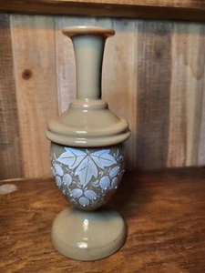 Clambroth Bristol Glas Viktorianische Vase Handbemalt Emaille Blumen Antik  - Bild 1 von 5