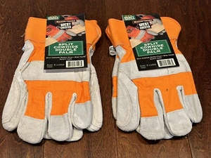 Master Guard / West Chester / Split Cowhide / Double Palm Work Gloves - 2 Pairs - Picture 1 of 2