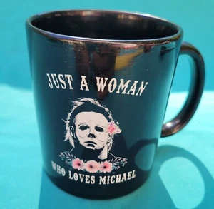 Woman Who Loves Michael Myers Halloween Ceramic Mug Coffee Tea Cocoa 2 Sided - Picture 1 of 5