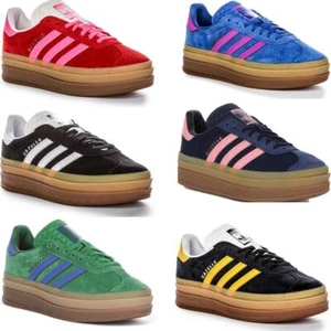 Adidas IH7496 Gazelle Bold 3 strati suola in gomma da donna allenatore rosso rosa UK 3 - 8 - Foto 1 di 37