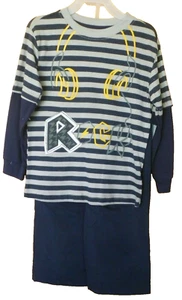 Boy's 2 piece Striped shirt and Blue pants set Rock size 4 - Picture 1 of 2