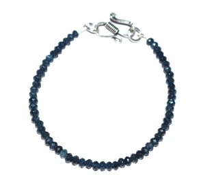 925 Sterling Silver 5 Inch Bracelets Blue Sapphire Dyed Gemstone Christmas Gift - Picture 1 of 21