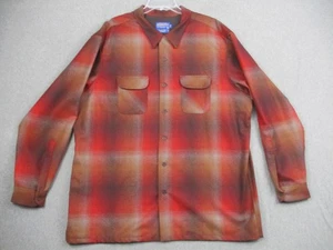Pendleton Board Shirt Mens 3XL Long Red Plaid Virgin Wool Lined Machine Wash - Picture 1 of 13