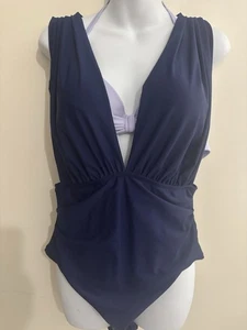 Traje de baño para damas talla XL Cupshee púrpura/azul marino sujetador top debajo del traje corte alto nuevo con etiquetas - Imagen 1 de 17