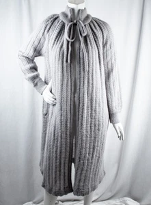 BULLOCK'S Vintage grau Zopfmuster Damen Wolle Mohair Strickjacke Pullover Gr. M - Bild 1 von 14