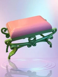 ONE Doll House Miniature PINK-PURPLE Vanity Bench/Plastic 4 legs Barbie - Picture 1 of 1
