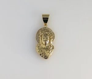 Vergoldeter Jesus Christus Kopf Gesicht Anhänger Charm Oro Jesucristo Rostro Dije - Bild 1 von 2