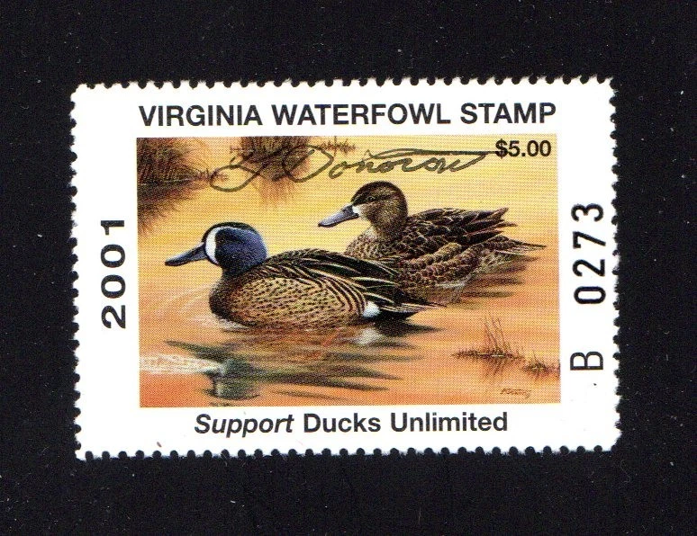VIRGINIA   VA14   WATERFOWL DUCK STAMP   2001   MNH   SERIES (B)   ARTIST SIGNED - Image 1 of 1