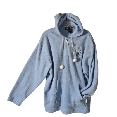 Disney Mickey Unlimited Jerry Leigh Christmas Pullover Soft Fleece Hoodie Blue M - Image 1 of 4