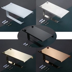 5 Color Bathroom Kitchen Roll Tissue Hanger Toilet Paper Holder w/ Storage Shelf - Picture 1 of 19