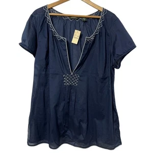 NWT Eddie Bauer Womens Embroidered "Lawn Tunic" Sz XXL Lightweight Summer Casual - Picture 1 of 5