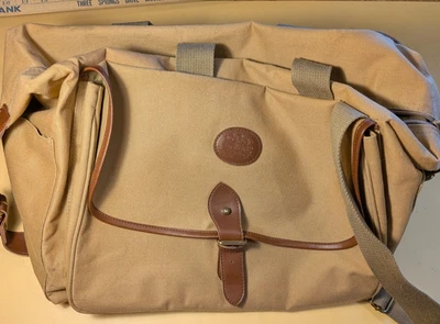 Vintage Polo Ralph Lauren shoulder laptop messenger bag beige leather straps - Image 1 of 4