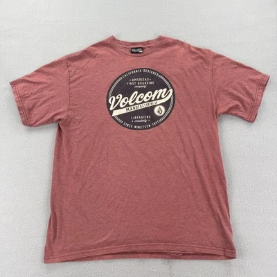 Volcom Shirt Mens Large Red Graphic Skateboarding California Designed Logo Tee - Image 1 of 4
